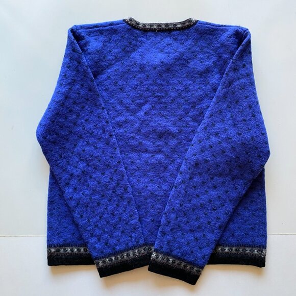 Vintage Tally Ho Cardigan Sweater 100% Wool Women’s Size Large Royal Blue - Picture 8 of 13